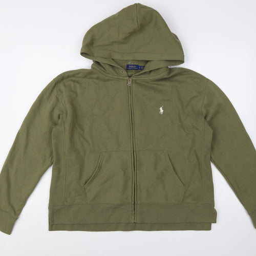 Polo Ralph Lauren Women’s Green Full Zip Hoodie Size L Cotton Blend