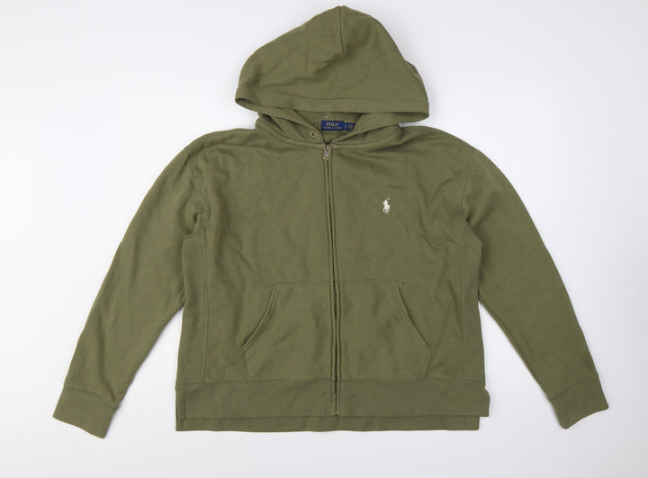 Polo Ralph Lauren Women’s Green Full Zip Hoodie Size L Cotton Blend