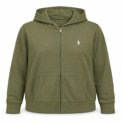 Polo Ralph Lauren Women’s Green Full Zip Hoodie Size L Cotton Blend
