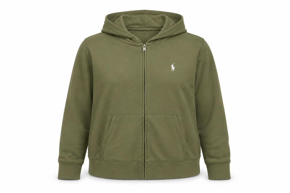 Polo Ralph Lauren Women’s Green Full Zip Hoodie Size L Cotton Blend