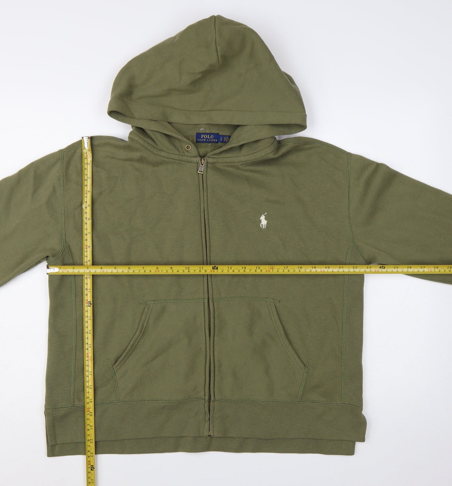 Polo Ralph Lauren Women’s Green Full Zip Hoodie Size L Cotton Blend