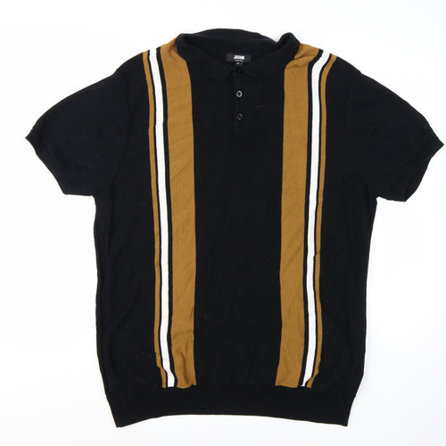 Jacamo Men's Black XL Short Sleeve Cotton Polo Jumper