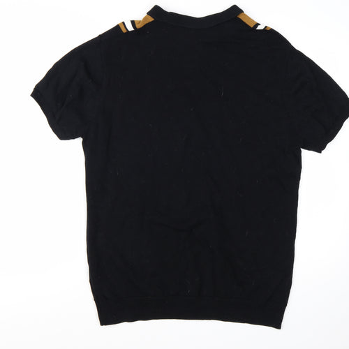 Jacamo Men's Black XL Short Sleeve Cotton Polo Jumper