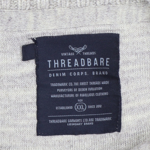 Threadbare Men's Beige Cable Knit Shawl Collar Cardigan 2XL