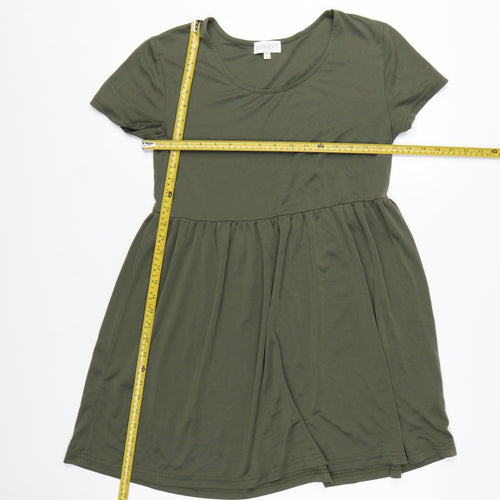 Apricot Women’s Green Skater Dress Size 10 Short Sleeve Casual