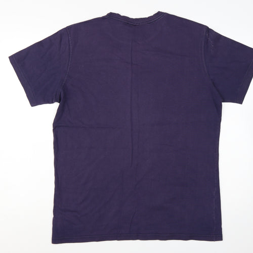 Animal Men's Purple Graphic Logo Regular Fit Cotton T-Shirt L