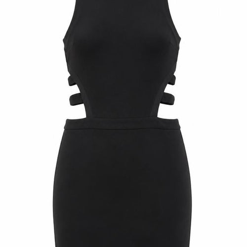 Topshop Women’s Black Cut Out Bodycon Mini Dress UK 10