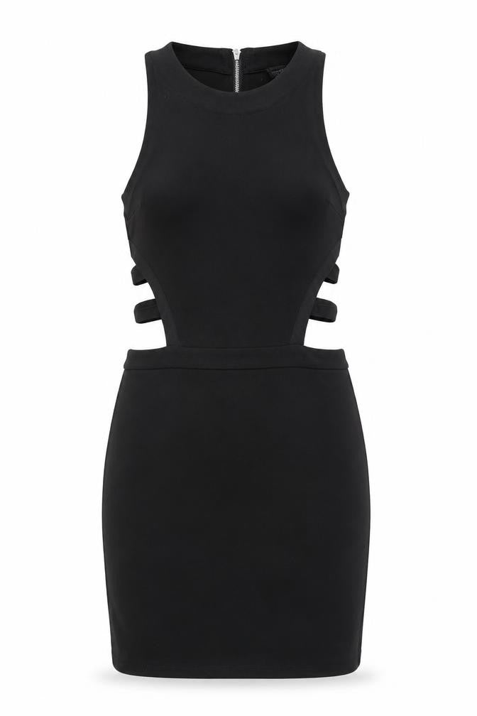 Topshop Women’s Black Cut Out Bodycon Mini Dress UK 10