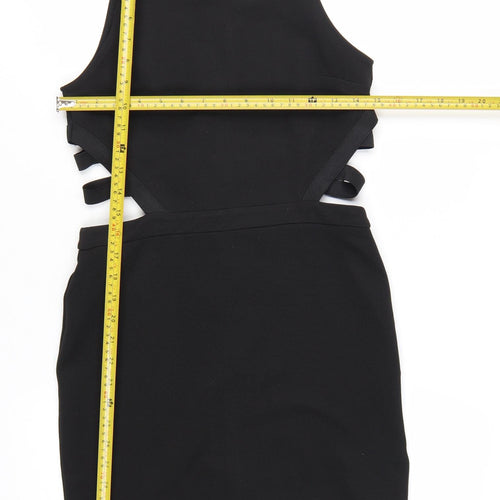 Topshop Women’s Black Cut Out Bodycon Mini Dress UK 10