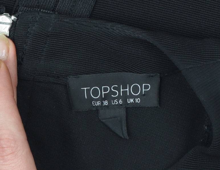 Topshop Women’s Black Cut Out Bodycon Mini Dress UK 10