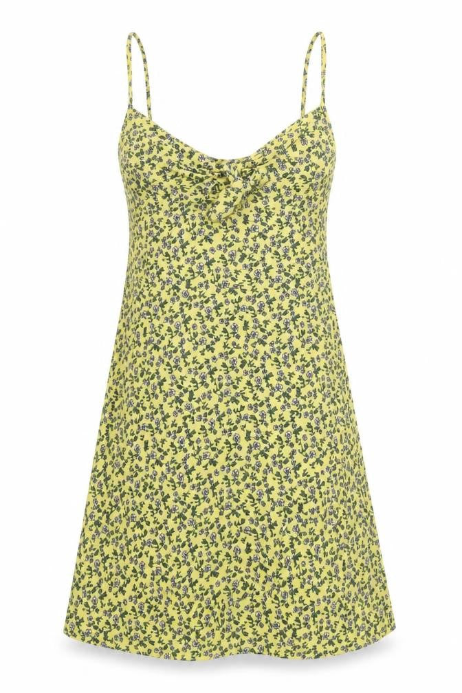 Topshop Women’s Yellow Floral Slip Dress Size 10 Summer Style