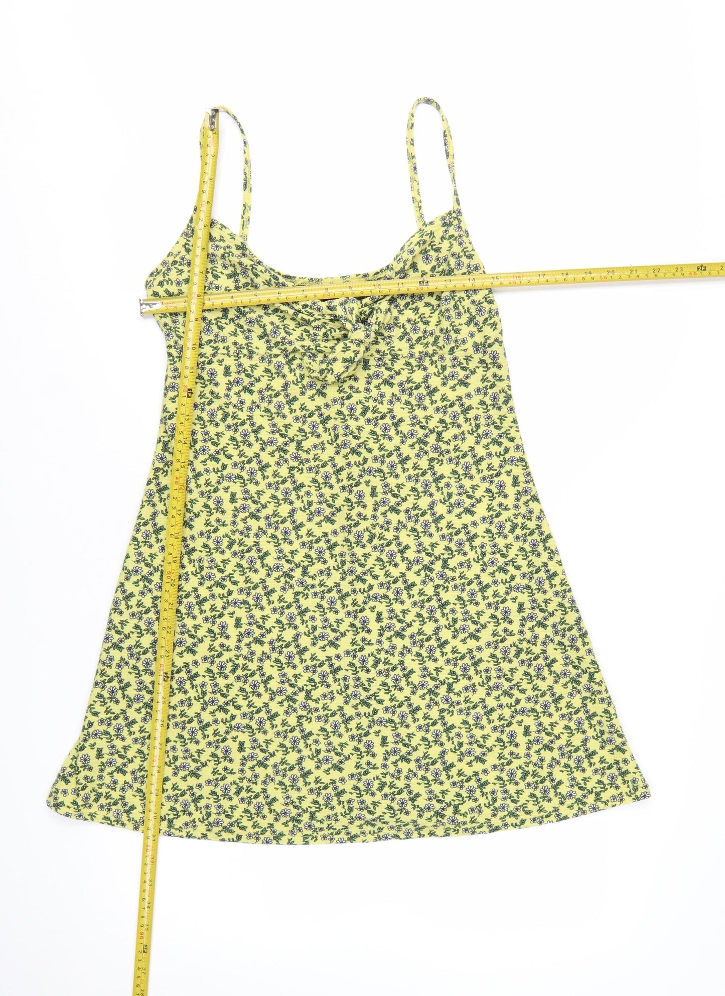 Topshop Women’s Yellow Floral Slip Dress Size 10 Summer Style