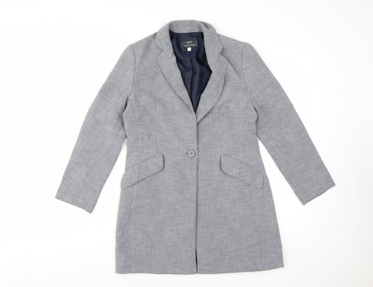 Marks and Spencer Women Grey Petite Single-Breasted Blazer Size 10