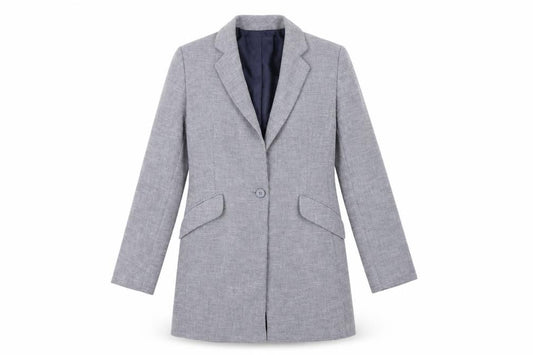 Marks and Spencer Women Grey Petite Single-Breasted Blazer Size 10