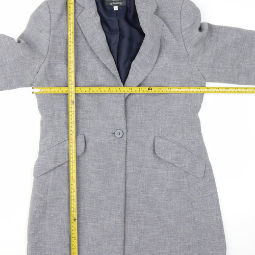 Marks and Spencer Women Grey Petite Single-Breasted Blazer Size 10