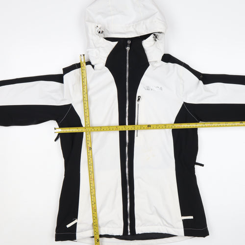 Nevica Women’s Black White Ski Jacket Size 10 Hooded Winter Coat