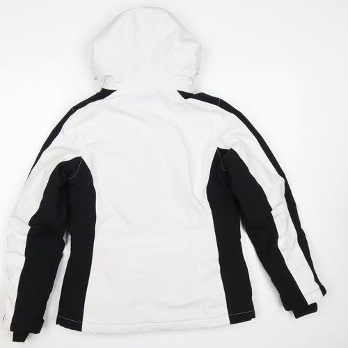 Nevica Women’s Black White Ski Jacket Size 10 Hooded Winter Coat