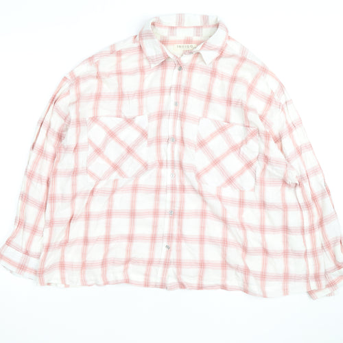 Marks and Spencer Women’s Pink Check Cotton Button-Up Shirt Size 24