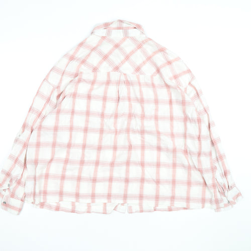 Marks and Spencer Women’s Pink Check Cotton Button-Up Shirt Size 24