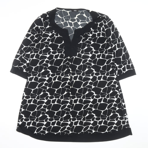 Marks and Spencer Women's Black Animal Print Shift Dress Size 22