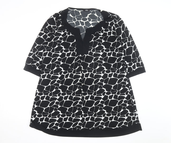 Marks and Spencer Women's Black Animal Print Shift Dress Size 22