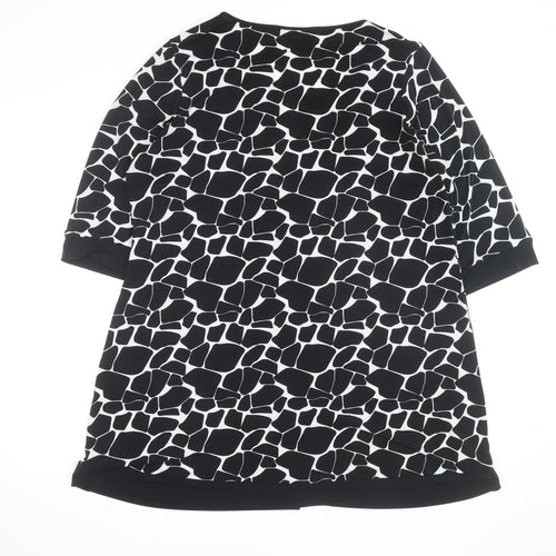 Marks and Spencer Women's Black Animal Print Shift Dress Size 22