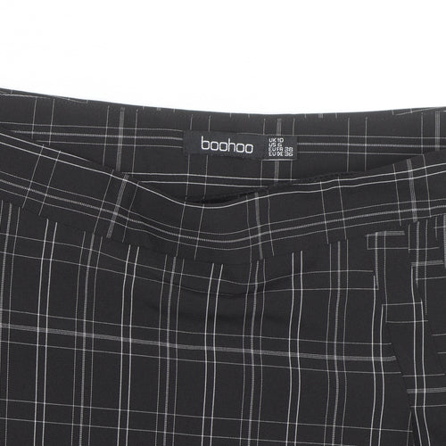 Boohoo Women's Black Check Pleated Mini Skirt Size 10