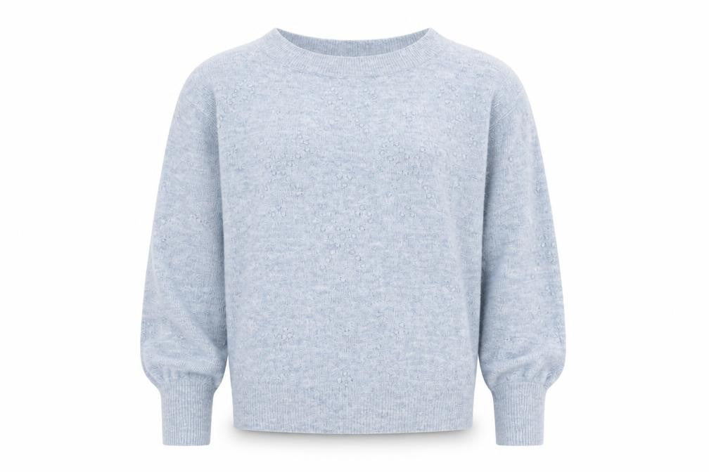 Front view of Next Men's Blue Knit Crew Neck jumper, size M