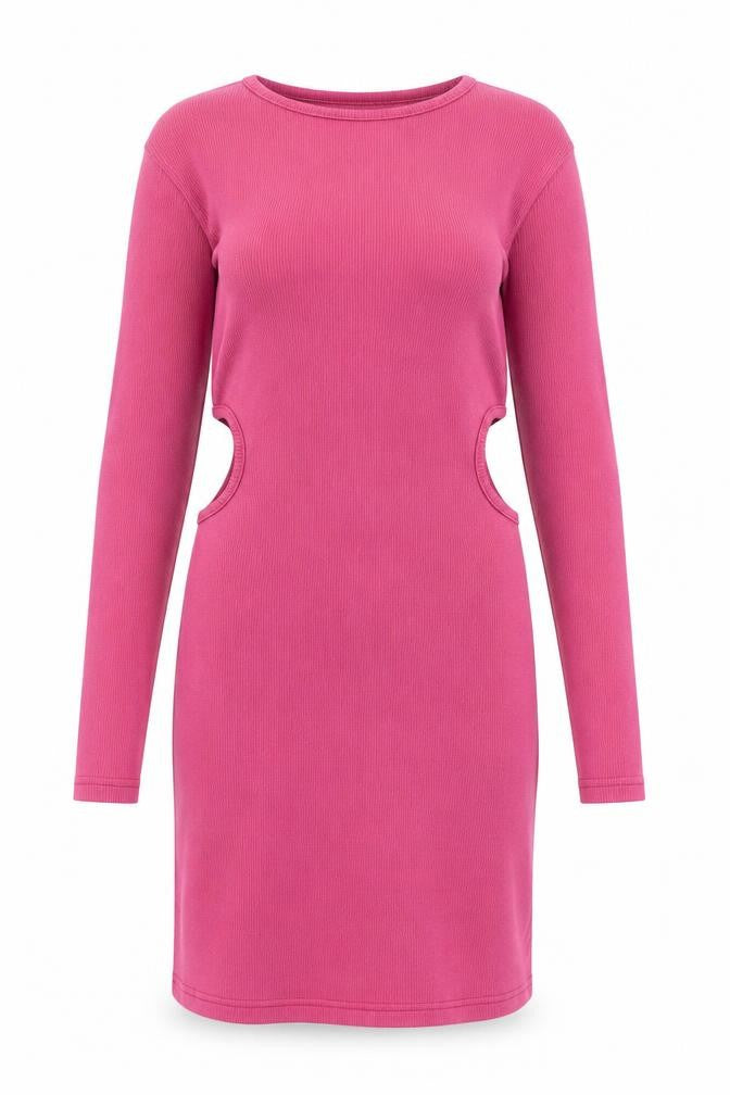 Nasty Gal Women’s Pink Cut-Out Long Sleeve Bodycon Dress Size 8