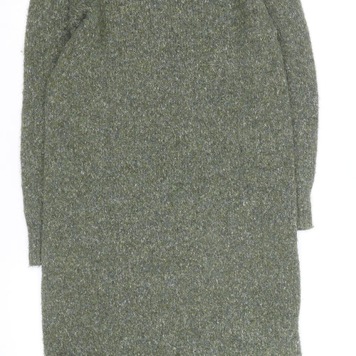 Yes Lola Women’s Green Knit Turtleneck Midi Bodycon Wool Dress S