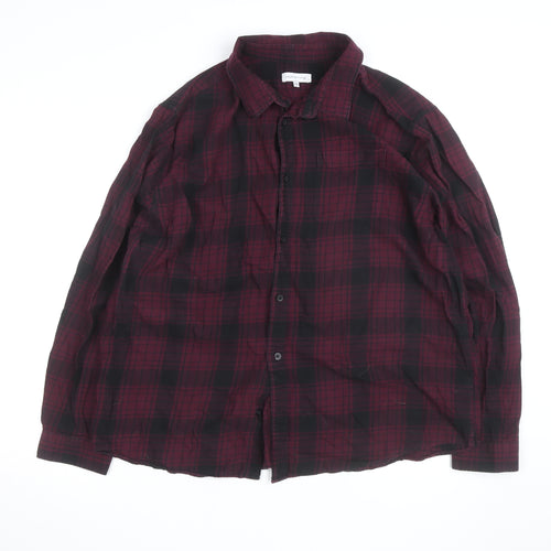 Red Herring Men's Red Black Plaid Flannel Shirt 2XL Regular Fit
