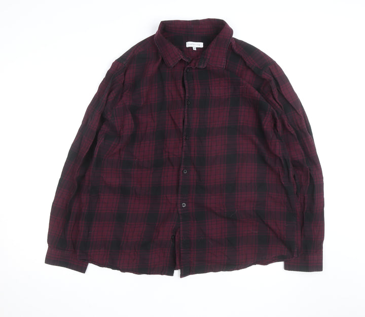 Red Herring Men's Red Black Plaid Flannel Shirt 2XL Regular Fit