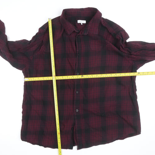 Red Herring Men's Red Black Plaid Flannel Shirt 2XL Regular Fit
