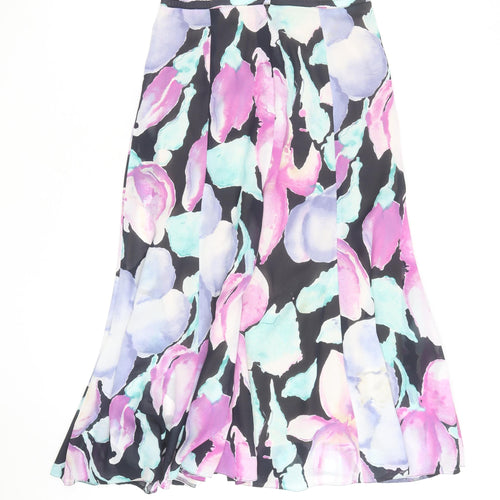 Jacques Vert Women's Multicoloured Floral Midi A-Line Skirt Size 12