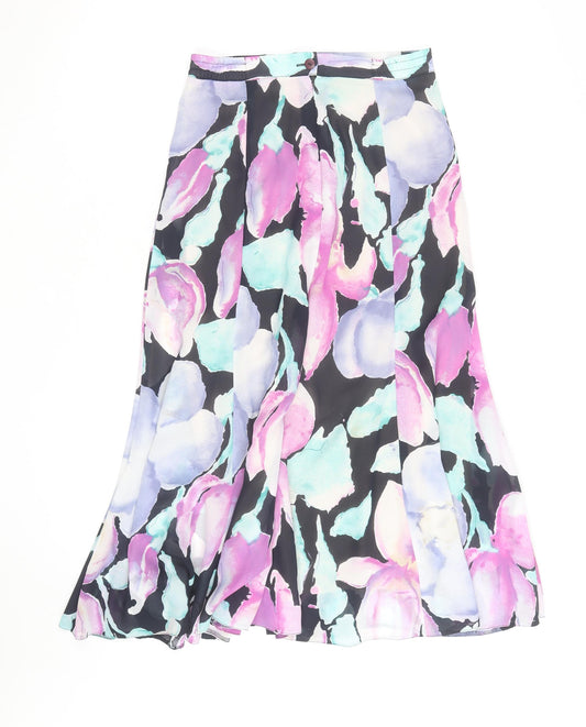 Jacques Vert Women's Multicoloured Floral Midi A-Line Skirt Size 12