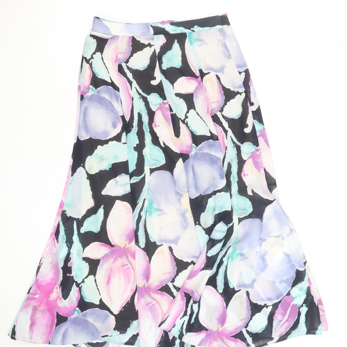 Jacques Vert Women's Multicoloured Floral Midi A-Line Skirt Size 12