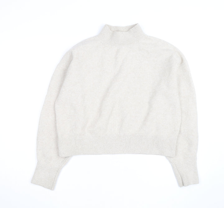 & Other Stories Women Beige Mock Neck Wool Blend Jumper Size M