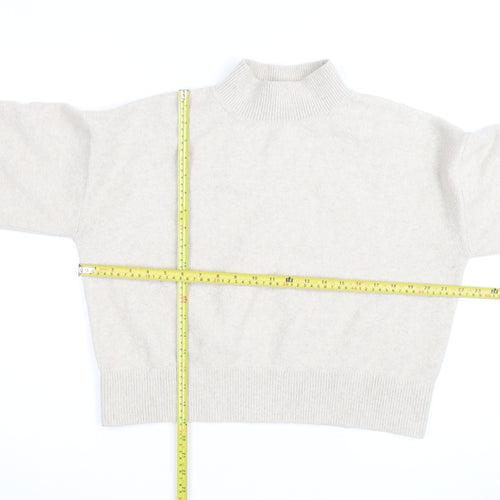 & Other Stories Women Beige Mock Neck Wool Blend Jumper Size M