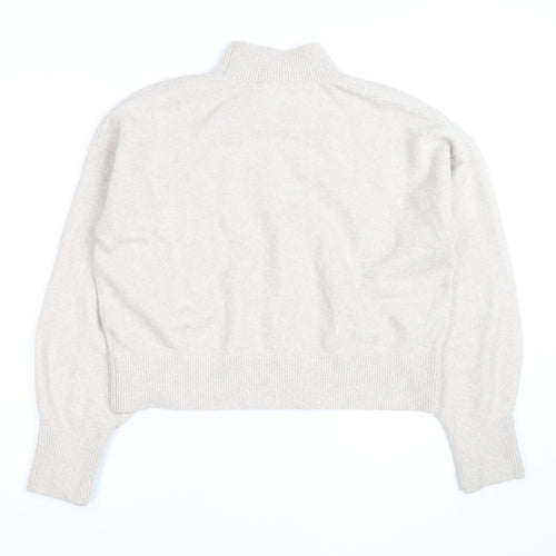 & Other Stories Women Beige Mock Neck Wool Blend Jumper Size M