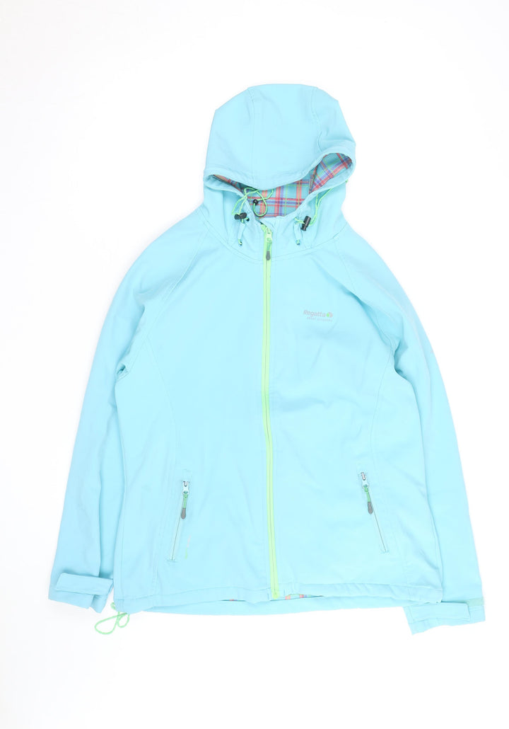 Regatta Women's Blue Soft Shell Hooded Jacket Size 16