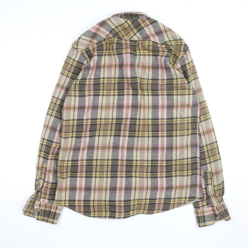 Replay Men's Multicoloured Plaid Flannel Button-Up Shirt L