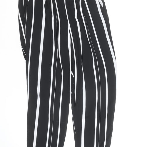 Wallis Women’s Black Striped Cropped Trousers Size 10