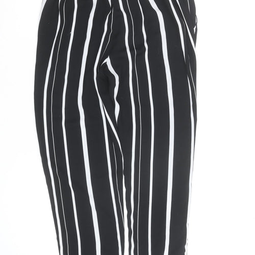 Wallis Women’s Black Striped Cropped Trousers Size 10