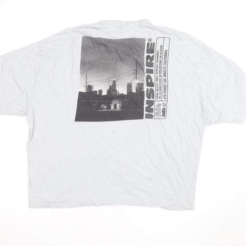 ASOS Men’s White Graphic Print City Inspire Relaxed Fit T-Shirt L