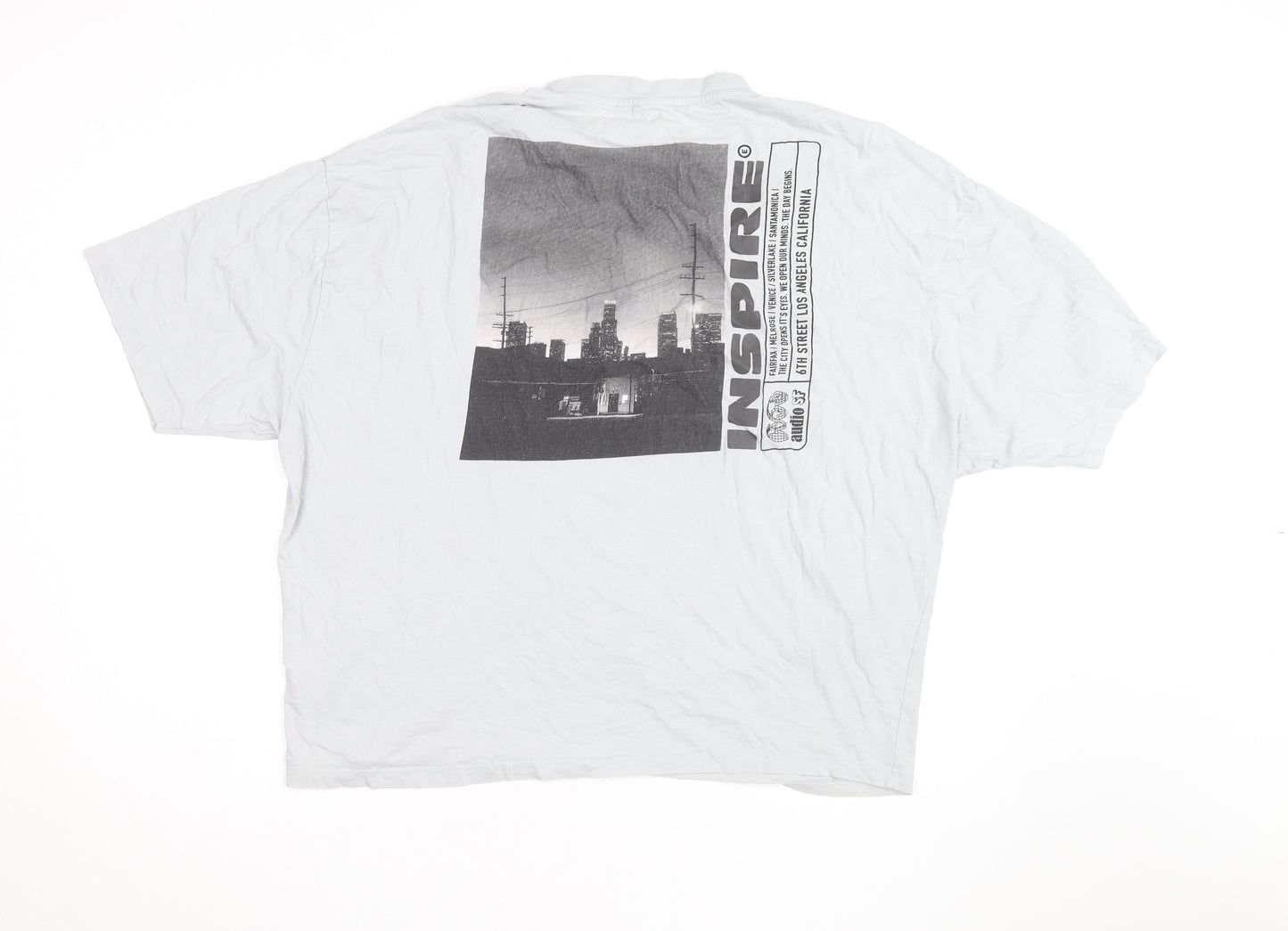 ASOS Men’s White Graphic Print City Inspire Relaxed Fit T-Shirt L