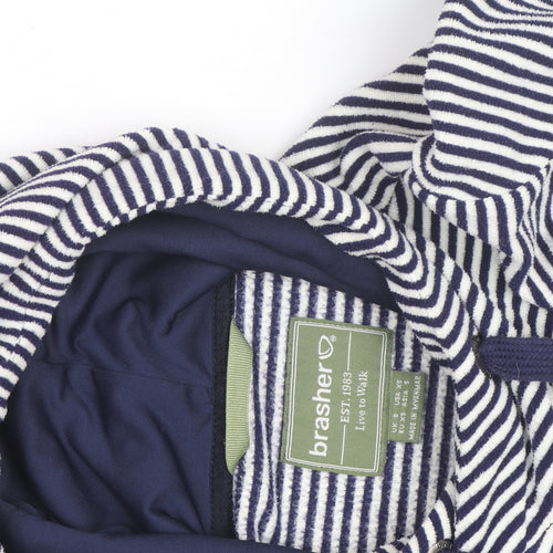 Brasher Womens Navy Striped Pullover Hoodie XS Outdoor Casual