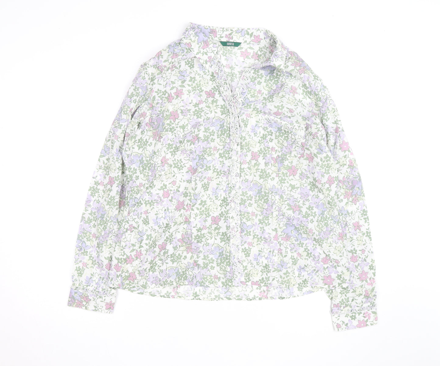 Marks and Spencer Womens Multicoloured Floral Cotton Blouse UK 20