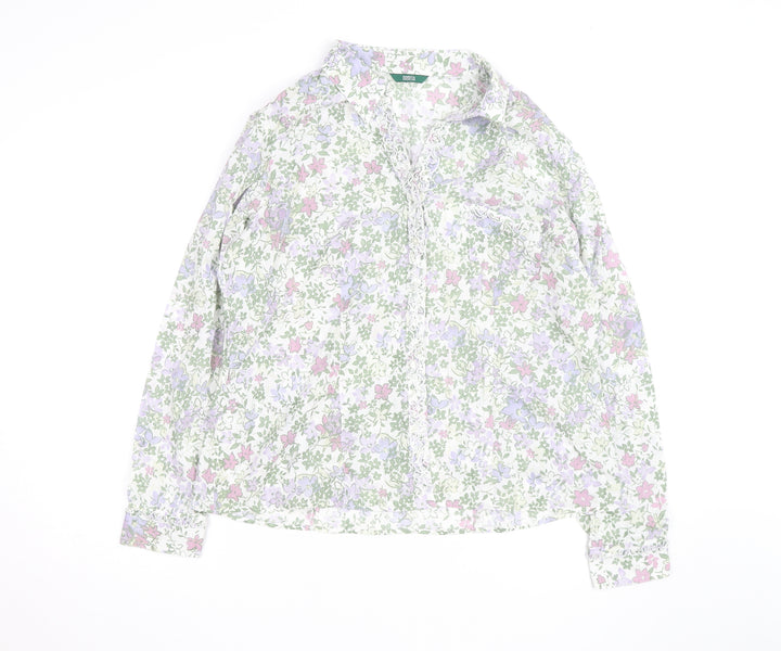 Marks and Spencer Womens Multicoloured Floral Cotton Blouse UK 20