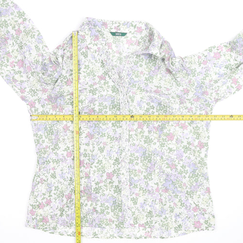 Marks and Spencer Womens Multicoloured Floral Cotton Blouse UK 20