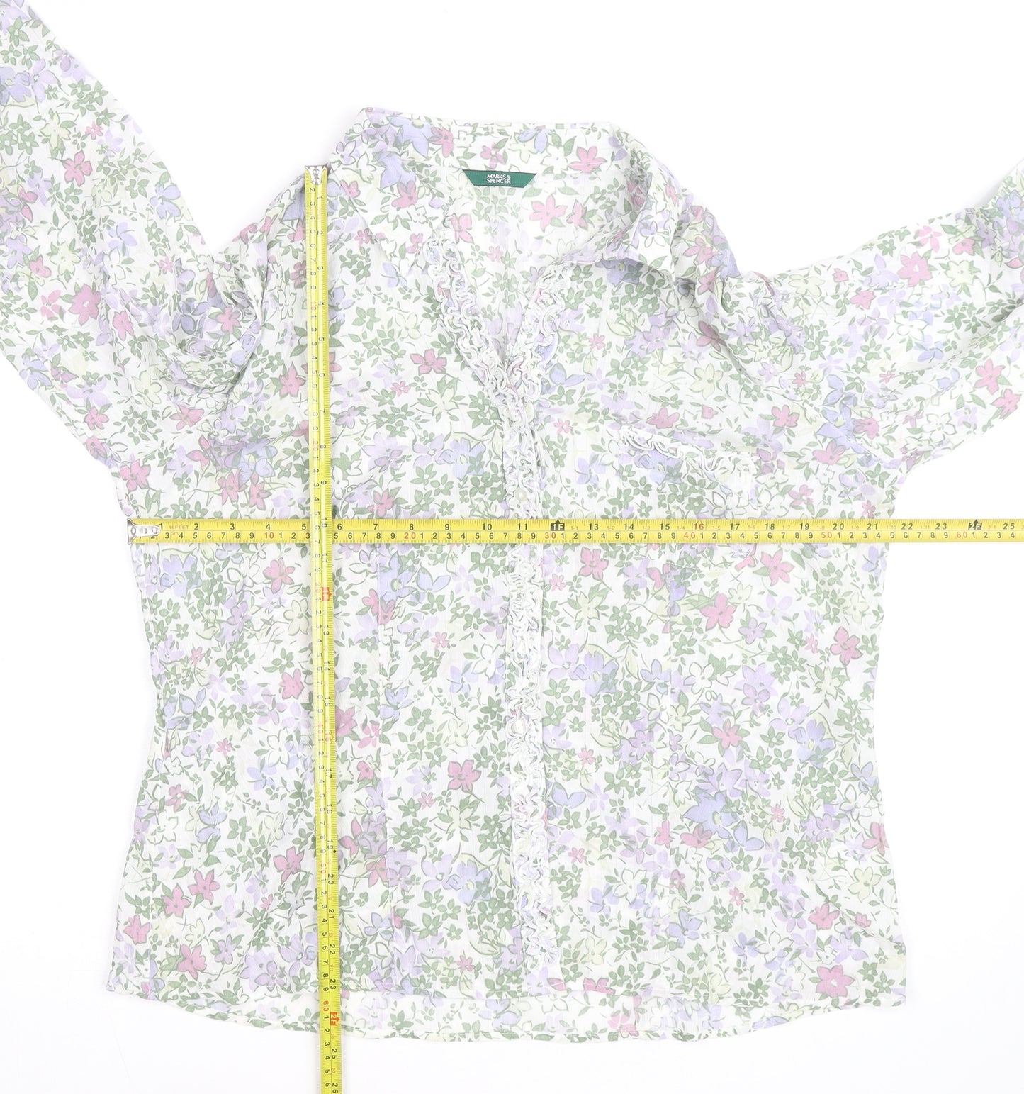 Marks and Spencer Womens Multicoloured Floral Cotton Blouse UK 20